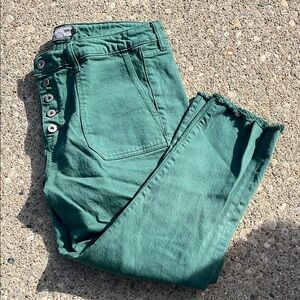 Torrid Green Cropped Ankle Jeans Relaxed Fit SZ 12S